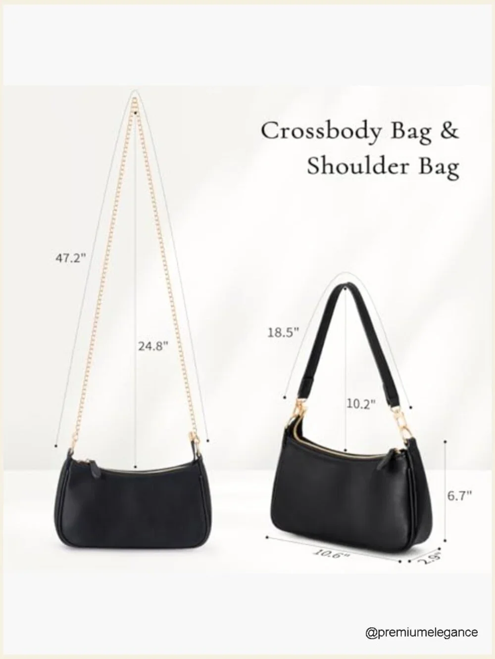 Small Leather Hobo Purse with Removable Straps, Crossbody & Shoulder Bag